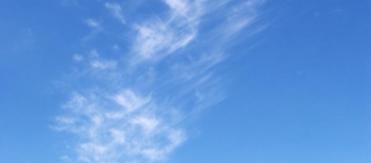 A cirrus cloud has the shape of a set of white and delicate filaments or of banks and narrow bands