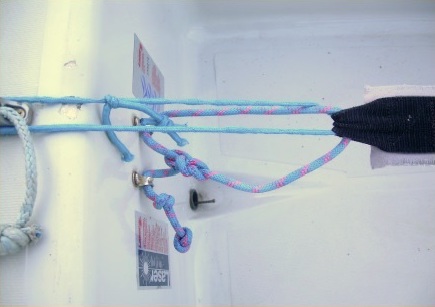 Adjustment of the abseiling strap